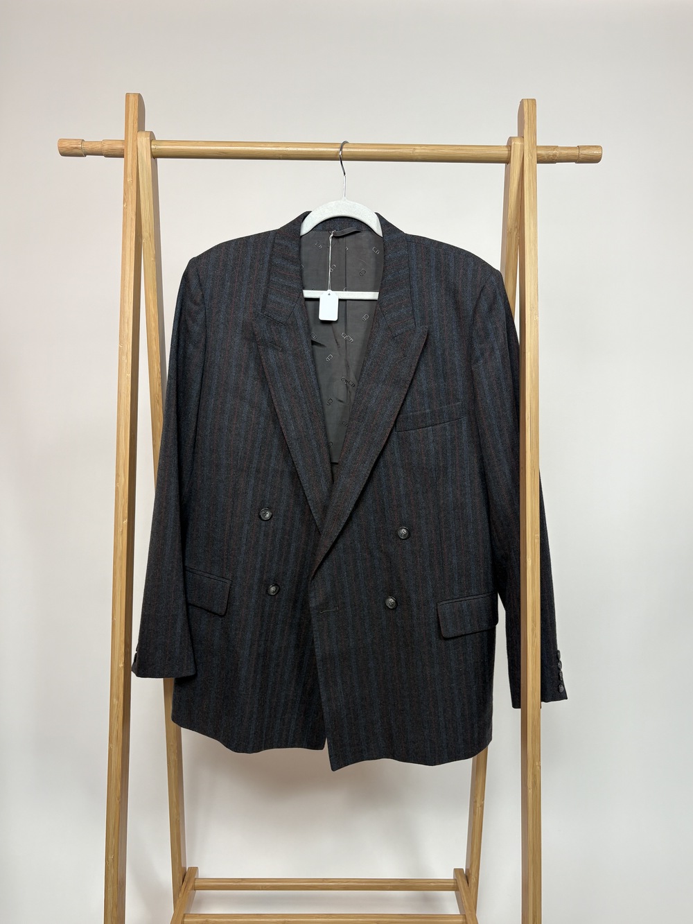 PF-1359 Christian Dior Gray Blazer with Red and Blue Stripes